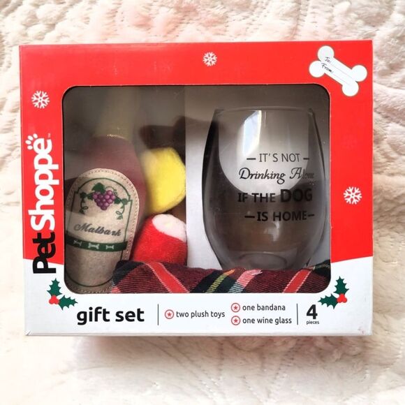 Pet Shoppe Dog and Owner Whine Wine and Cheese 4 Piece Gift Set Toy New - Picture 1 of 3